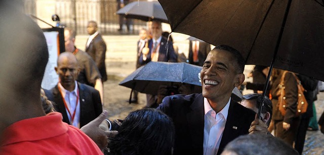 Ein Tropenregen zum Empfang:  US-Prsi... in der kubanischen Hauptstadt Havanna  | Foto: AFP