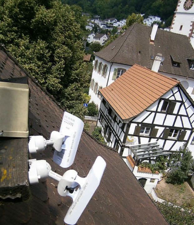 Freifunk vom Dach des Rathauses in Grenzach.   | Foto: Freifunk Dreiländereck