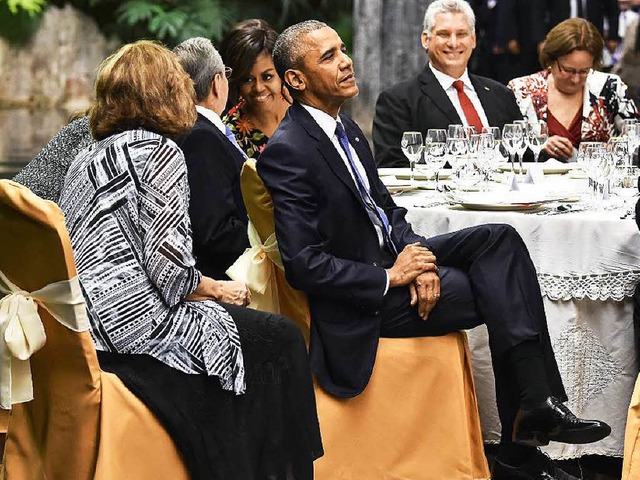 Barack Obama beim Staatsdinner im Revolutionspalast von Havanna  | Foto: AFP