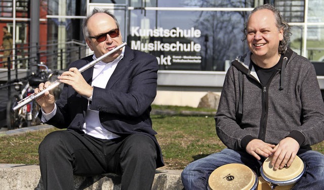 Betreiben gemeinsam Werbung fr die Mu... Peter Sthr (links)  und Daniel Schay  | Foto: Judith Reinbold