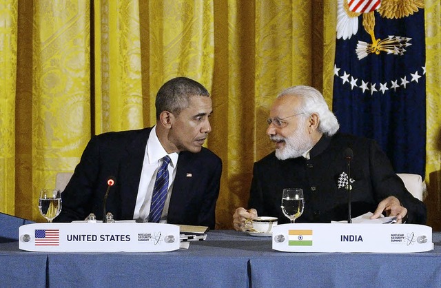 Gastgeber Obama beim Nuklearsicherheit...it Indiens Premier Narendrakumar Modi   | Foto: AFP