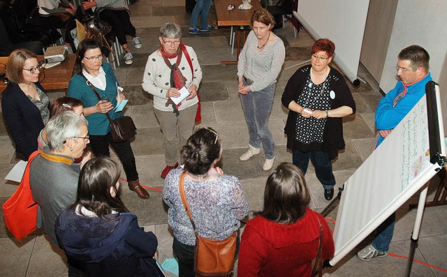 Helfertreffen:  Ideen sammeln mit Annette Heilig (rechts, schwarze Jacke)   | Foto: Ounas-Krusel
