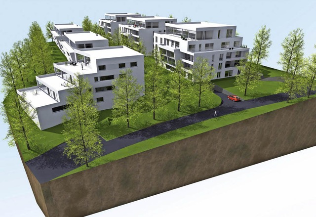 Etwa 90 Wohnungen in sechs Gebuden wi...Bergseestrae in Bad Sckingen bauen.   | Foto: Faller Immobilien
