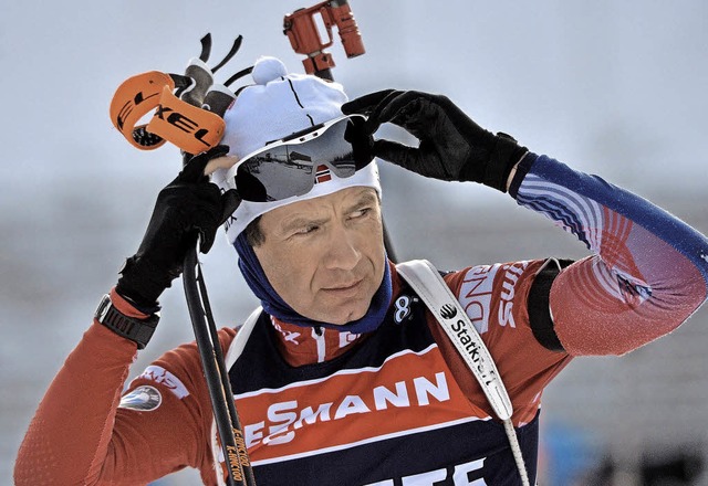 Durchschnaufen ja, aufhren nein: Ole-...eine Lust auf Biathlon zu verzichten.   | Foto: dpa