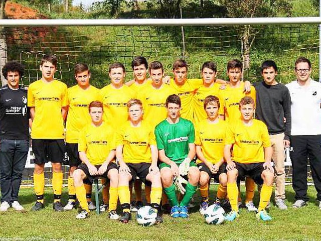 Sebastian Walter (rechts) und die A-Junioren in der Saison 2013/14.  | Foto: Verein