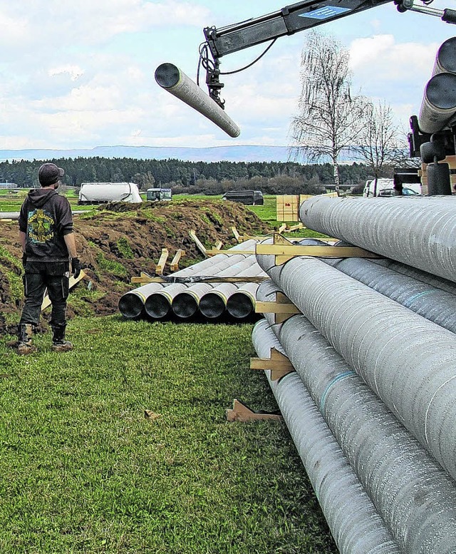 Die Gasleitungen liegen zum Einbau bereit.    | Foto: Madlen Falke