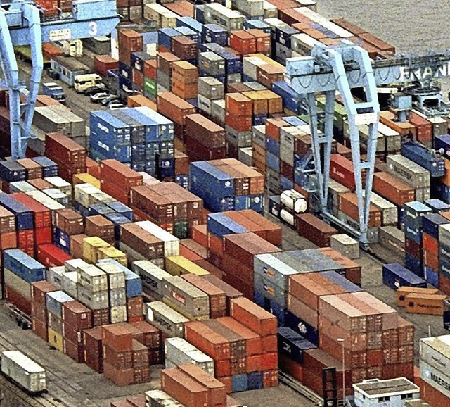 Symbol fr den Welthandel: der Container   | Foto: DPA