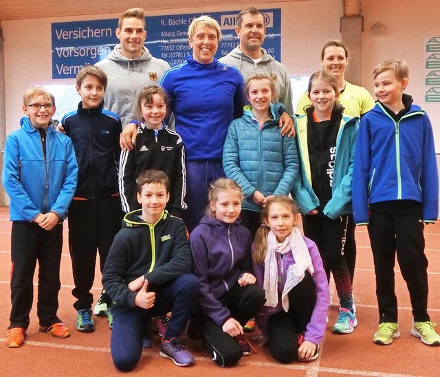 Leichtathletikjugend aus Lenzkirch  trifft Weltklasse.    | Foto: Dietmar Waldvogel