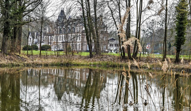 Das Schlo von Pourtals spiegelt sich...Teiche des ehemaligen Canal des France  | Foto: Teli