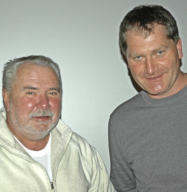 Hans-Peter Kessler und Klaus Kistler (...rstand der Forstbetriebsgemeinschaft.   | Foto: C. Sahli