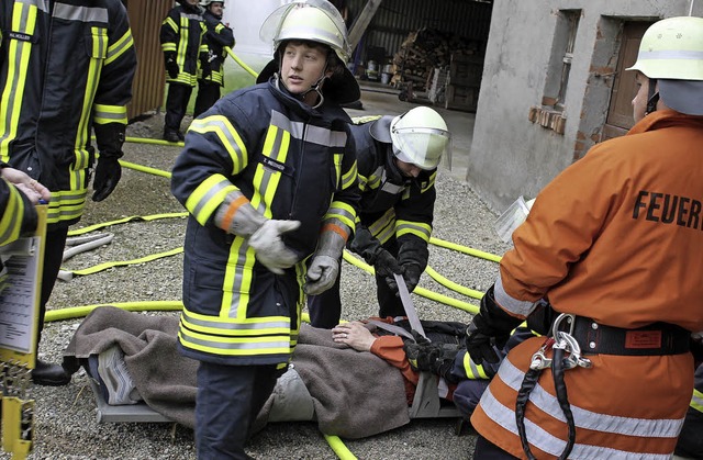 Simulierter Notfall: Frhjahrsbung in Krzell  | Foto: Hans Spengler