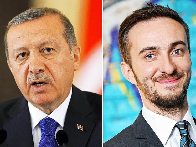 ber diese beiden Herren sprechen mome...ip Erdogan (links) und Jan Bhmermann.  | Foto: dpa