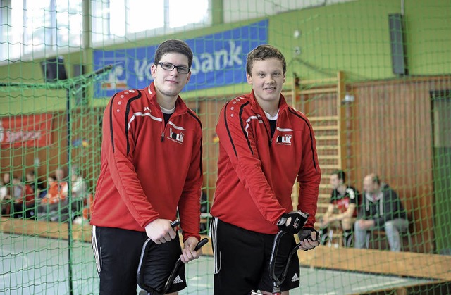 Simon Wisser (links) und Patrick Volk ...ren-Hallenradsport-Lnderkampf dabei.   | Foto: Achim Keller