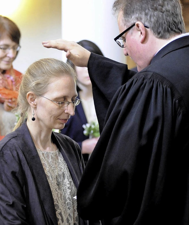 Katrin Hagen wurde bei der feierlichen...e in der Teninger Kirche auch gesegnet  | Foto: Markus Zimmermann