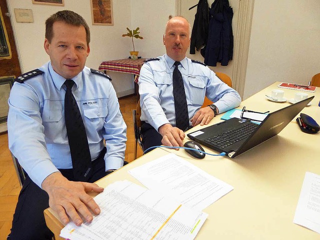 Uwe Kaiser (links) und Clemens Winkler...tatistik fr den Hochschwarzwald vor.   | Foto: Stellmach