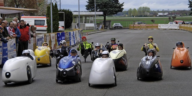 Erstmals gab es beim Radrenntag in Breisach auch ein Rennen fr Liegeradler.  | Foto: Hans-Jochen Voigt