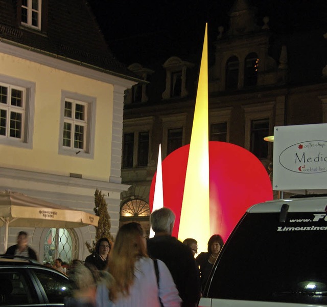 Lichteffekte sorgen fr Atmosphre in der Innenstadt.   | Foto: Jahn