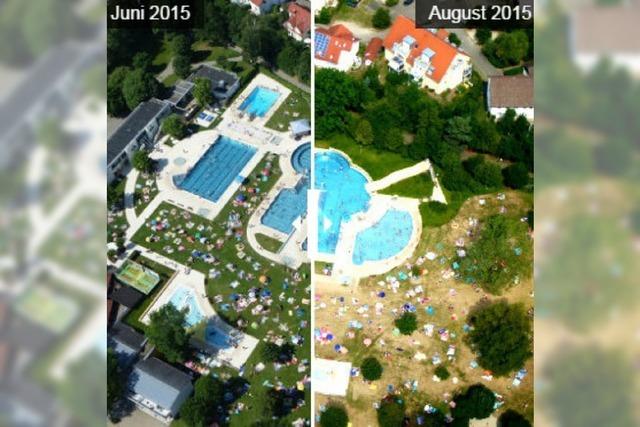 Wie sehr das Dreisambad in Kirchzarten unter der Hitze leidet