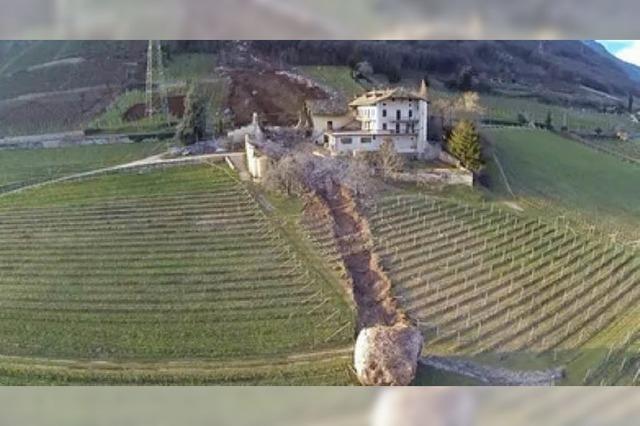 Video: Wahnsinnsluftaufnahmen von einem Felssturz in Südtirol
