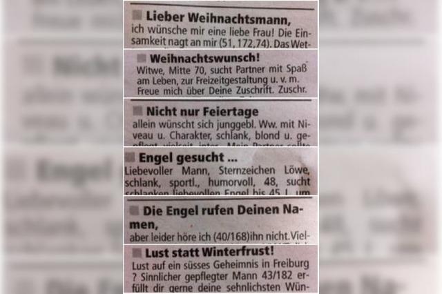 Weihnachtliche Kontaktanzeigen