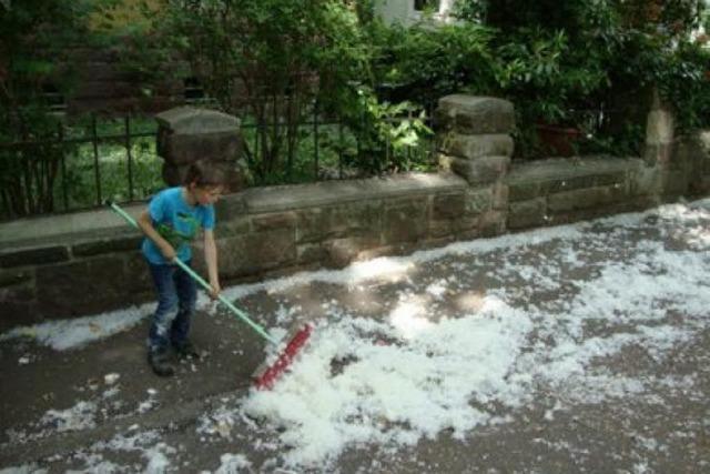 Schneeschipp-Training im Mai