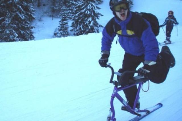 Skibike fahren am Belchen: Rodeoritt im Schnee