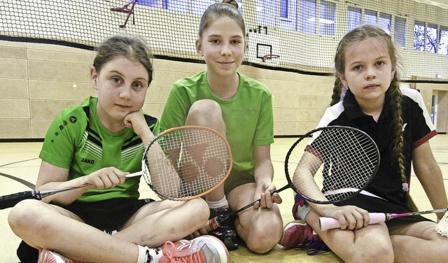 Auf hchster Landesebene spielen Dorot...lissa Schmidt (von links)  Badminton.   | Foto: Hans-Georg Kolodziej