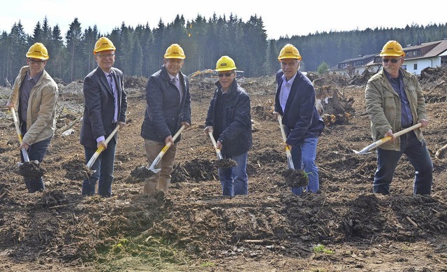 Spatenstich fr das Baugebiet Neuwelt ...und Willi Meyer von der Firma Stumpp.   | Foto: Martin Wunderle