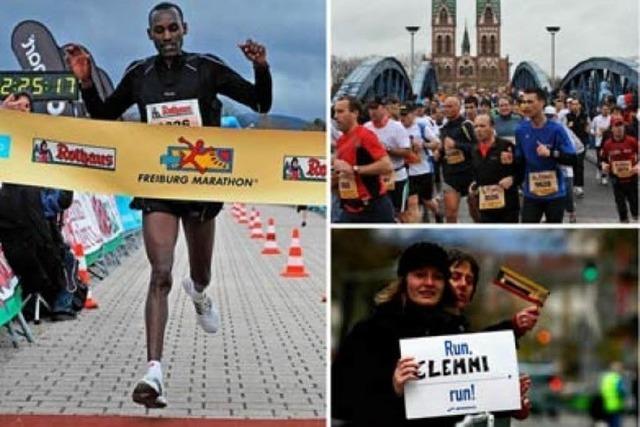 Video, Aufzeichnung vom Zieleinlauf und Fotos vom Freiburg-Marathon