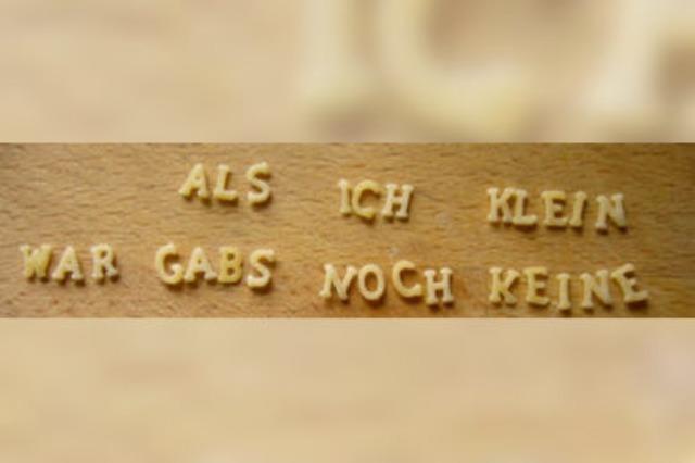 Hochmoderne Buchstabensuppe