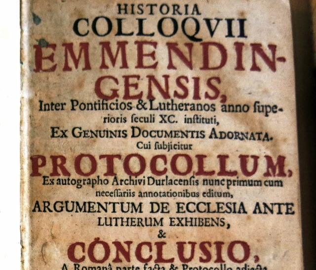 Original der Emmendinger Religionsgesprche von 1590 von Johannes Fecht  | Foto: Georg Vo