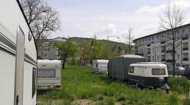 Ein Platz fr eine Gemeinschaftsunterk...nauer-Strae befristet zur Verfgung.   | Foto: Nikolaus Trenz