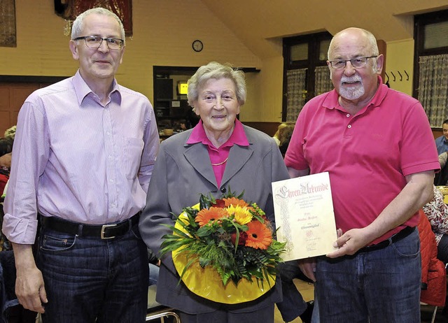 Auszeichnungen  bei der GSV (von links...hard Ruder, Gerda Ruder und Willi Ugi   | Foto: Wolfgang Knstle