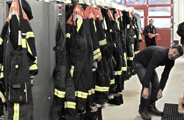 Bis der neue Sozialtrakt fertig ist, m...t im Moment nur in der Garage mglich.  | Foto: Jrn Kerckhoff