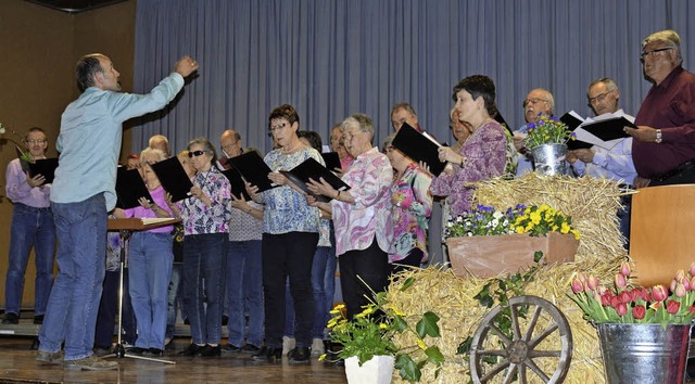 Der Gesangverein  Langenau unter seine...pert begeisterte mit seinem Auftritt.   | Foto: Georg Diehl