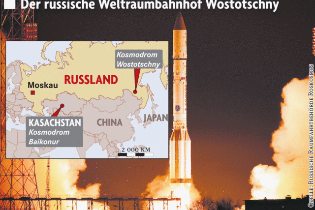 Erste Rakete soll vom neuen Weltraumbahnhof Wostotschny abheben