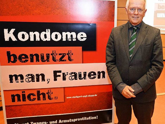 Ein Plakat der Stuttgarter Aktion gegen Zwangsprostitution   | Foto: dpa