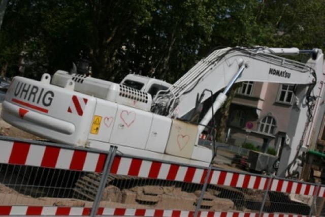 Liebesbotschaft auf der Baustelle