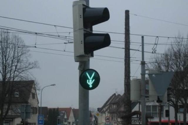 Ein Ampelmnnchen steht Kopf