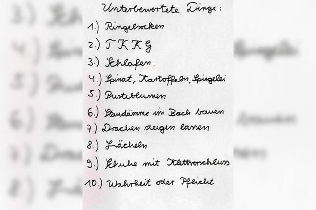 Liste der unterbewerteten Dinge