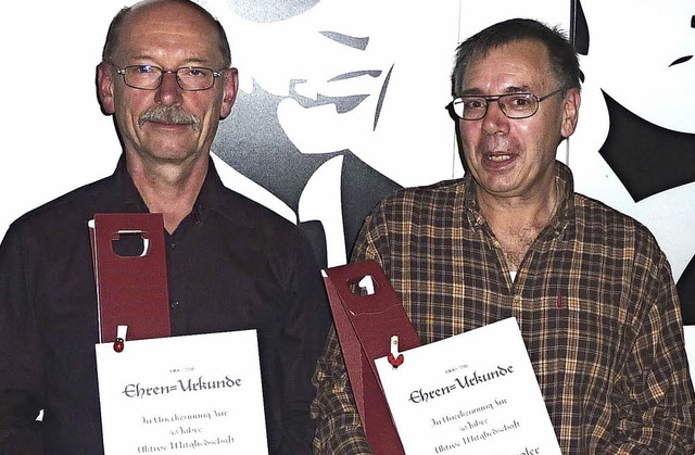 Jeweils 50 Jahre sind sie im Historisc...utsch( llnks) und Karl-Heinz Dengler..  | Foto: Karlernst Lauffer