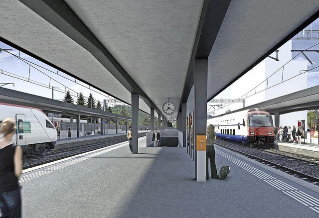 Der neue Mittelbahnsteig   | Foto: Visualisierung: ZVG