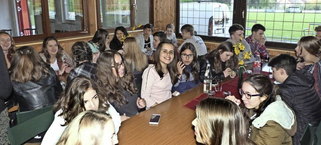 Die Schlergruppe beim Abschiedsfest in Kiechlinsbergen.  | Foto: Presse AG