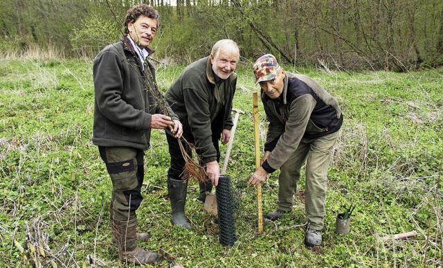 Kreisjgermeister Dietrich Brombacher ...er Heinz Wehrlin  im Revier Egringen.   | Foto: ZVG