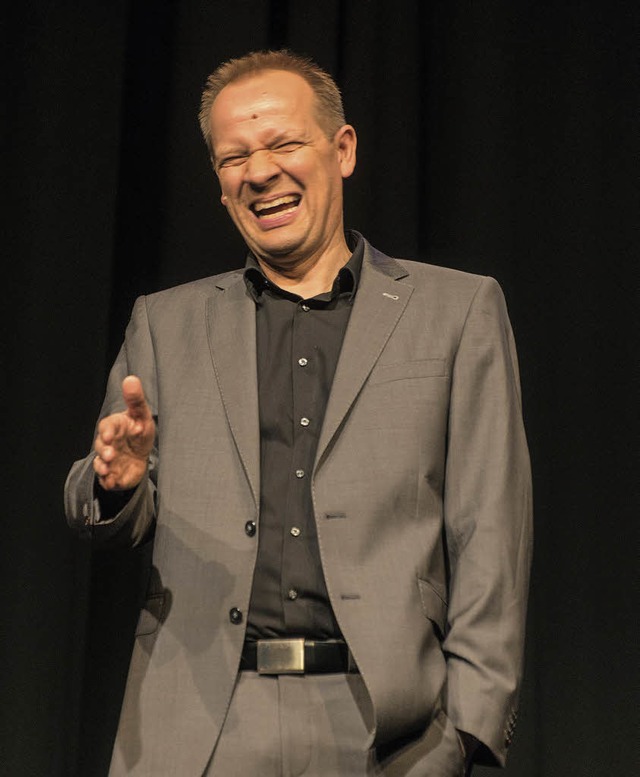 Thomas Schreckenberger bei seinem Auftritt im Lamm   | Foto: Michel