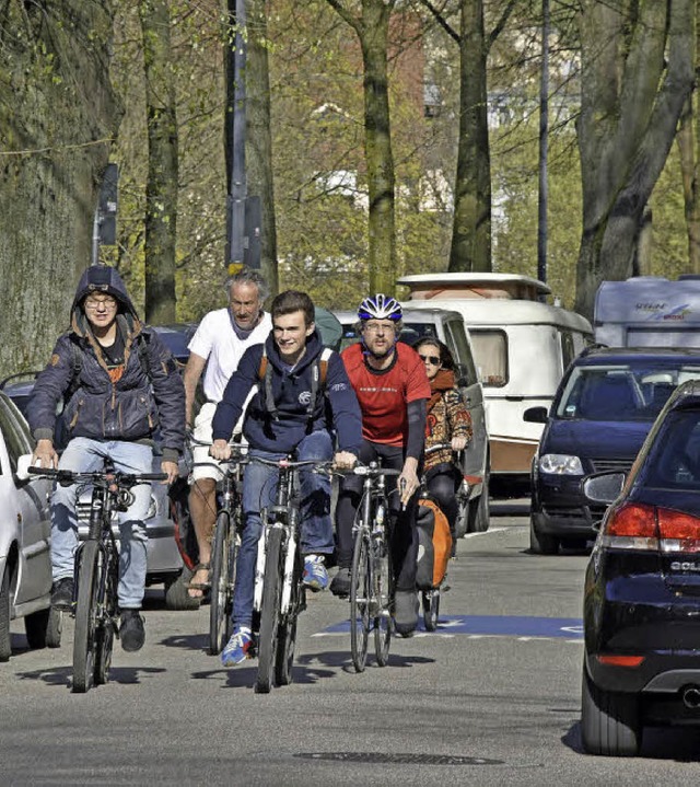 &#8222;Shared Space&#8220; &#8211; get...s in Freiburg in der Hindenburgstrae.  | Foto: Michael Bamberger