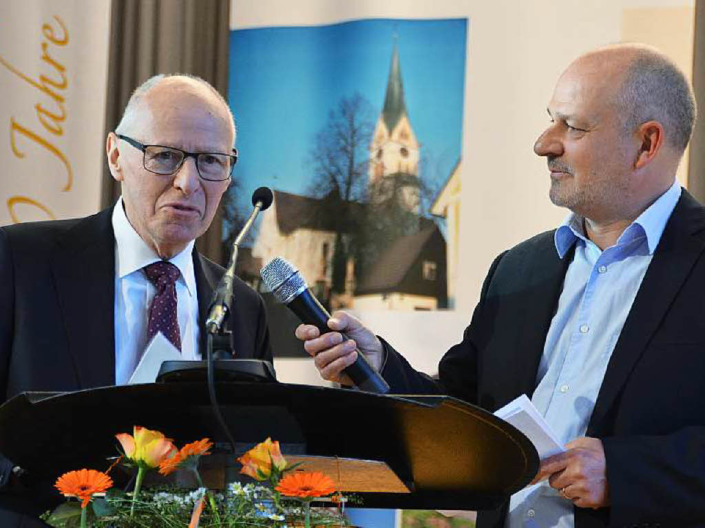 Professor Clausdieter Schott und Moderator Klaus Mller-Williams