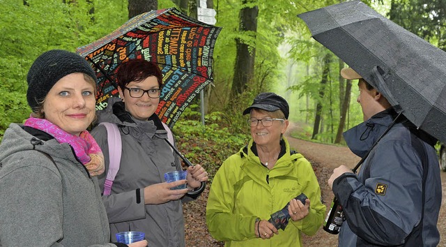 Auch im Wald waren die Maibummler oft nur mit  Regenschirm unterwegs.  | Foto: Heinz u. Monika Vollmar