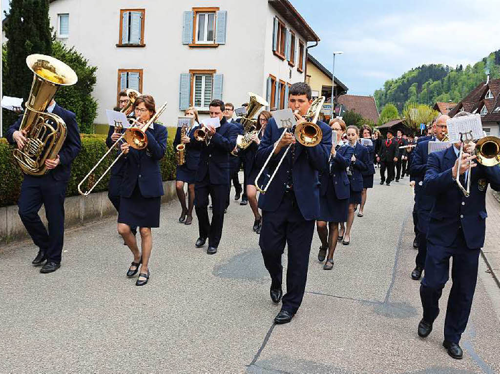 Alle drei Kapellen der Gemeinde machten mit, hier die Werkkapelle Gtermann.