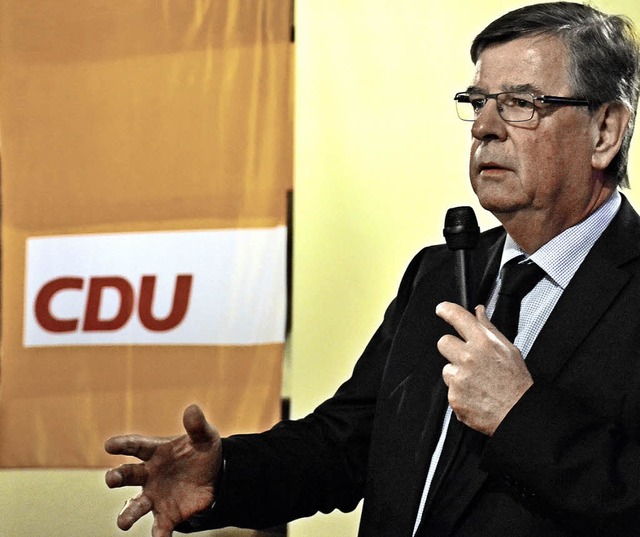 Willi Stchele warb in Kandern fr die  Koalition.   | Foto: Annette Mahro/ZVG